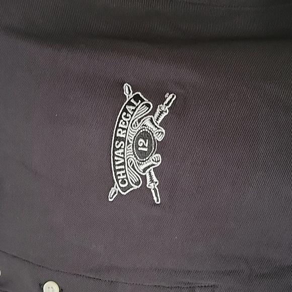 Chivas Regal 12 Embroidered Black Polo Shirt Scotch Whisky Men's Pima Cotton - Picture 6 of 7